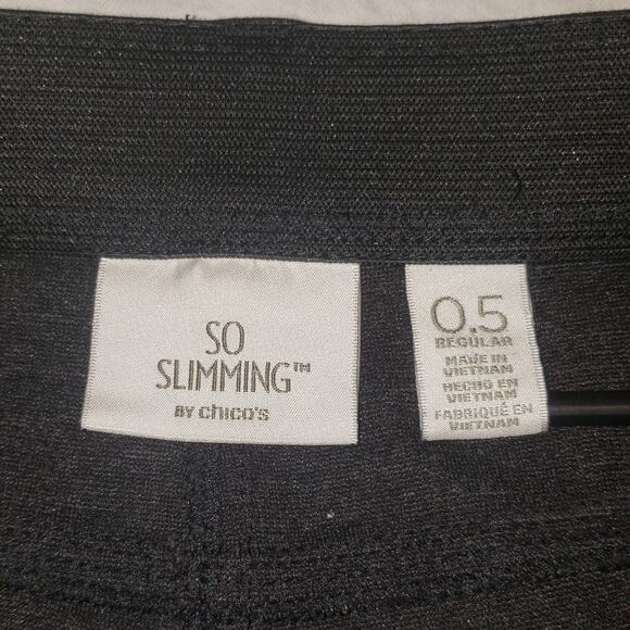 Chico’s So Slimming Straight Leg Pants Size 0.5 (S/6) Gray Stretch Office Casual - Picture 2 of 8